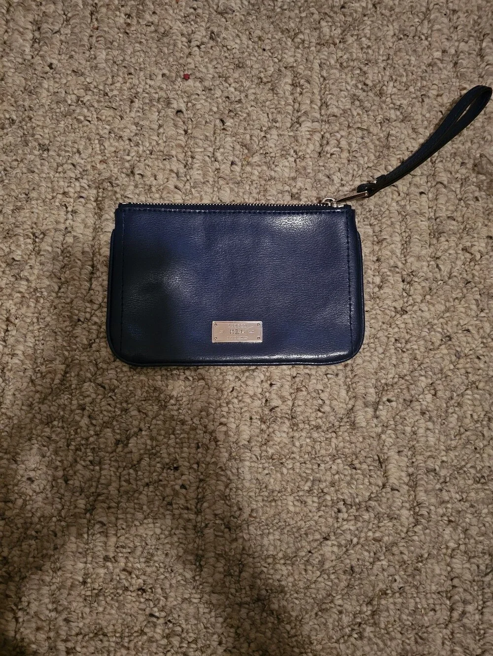 Ralph Lauren Navy Leather Wristlet with Plate